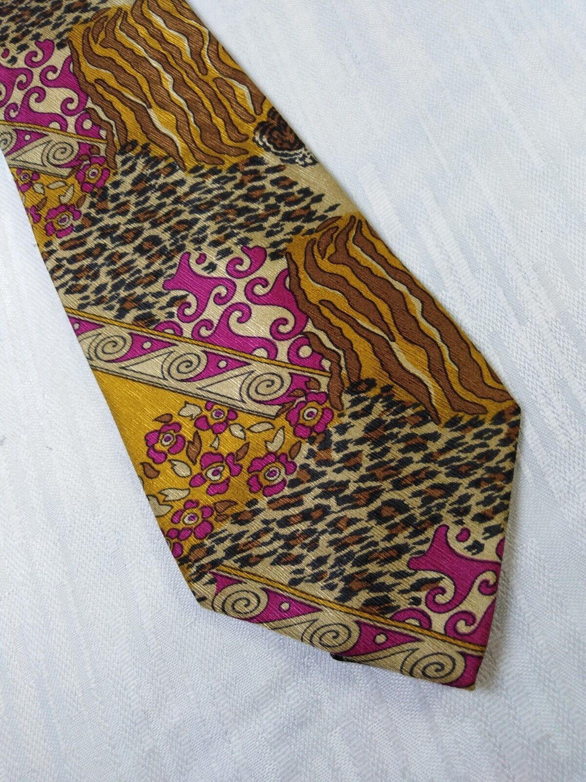 ROCCOBAROCCO 100%  SILK TIE SETA CRAVATTA NECKTIE MADE IN ITALY