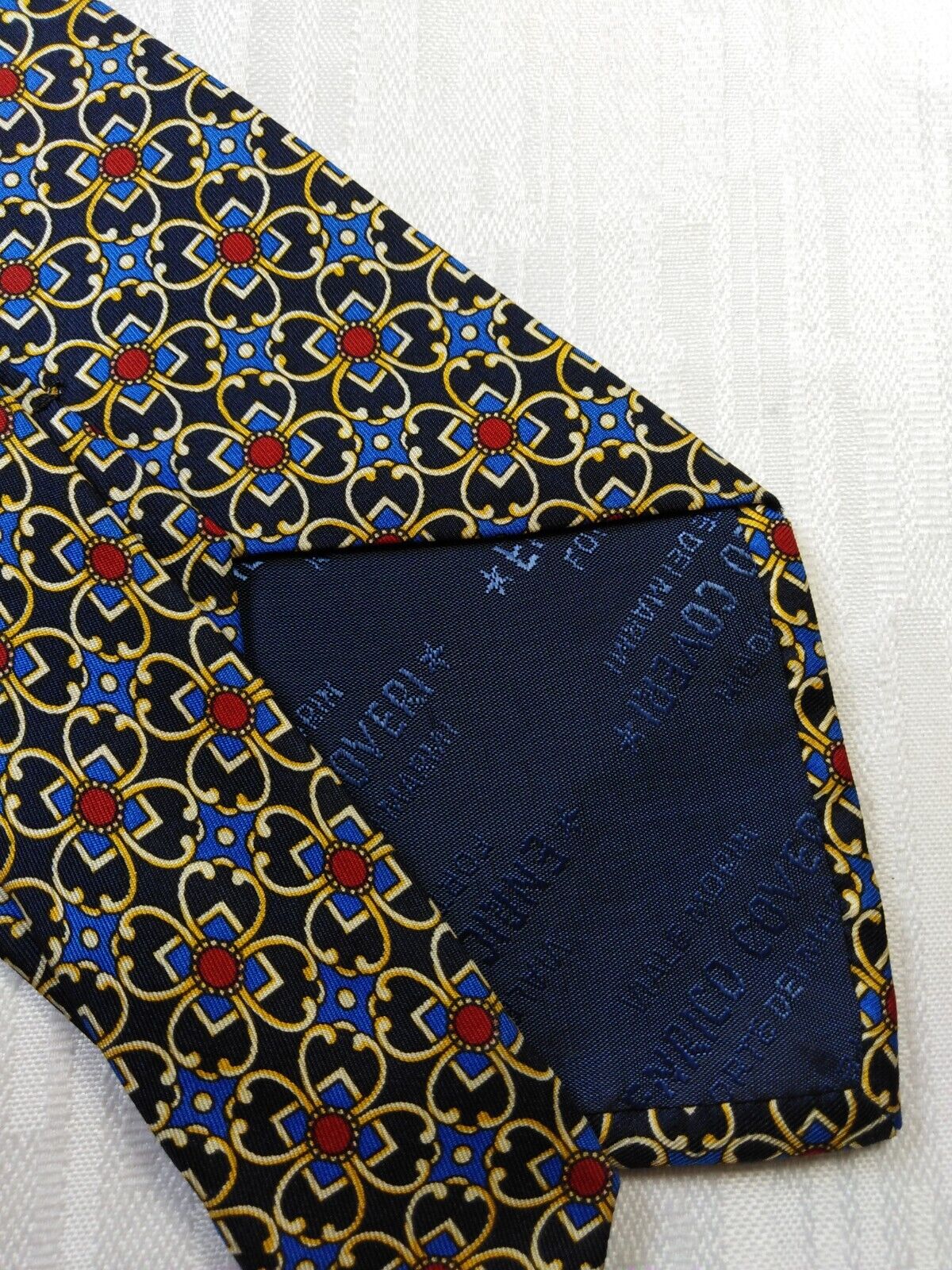 ENRICO COVERI VIALE MORIN 100% SILK TIE SETA CRAVATTA NECKTIE ITALY VINTAGE