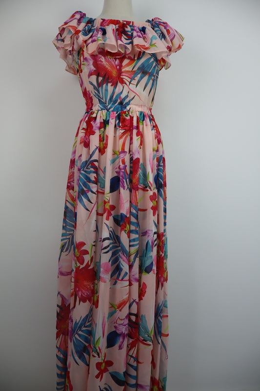 GUESS VESTITO DONNA TG. S WOMAN CASUAL VINTAGE DRESS ABITO FLOREALE