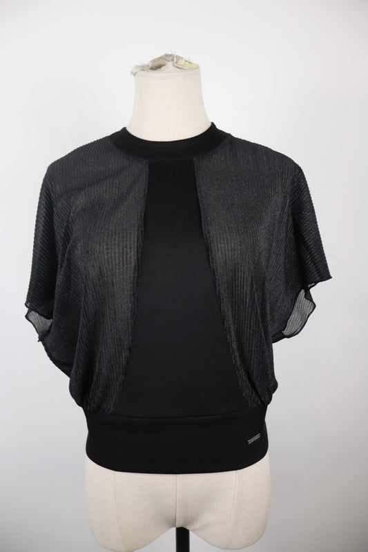 GUESS MAGLIA MANICA CORTA DONNA TG XS WOMAN CASUAL VINTAGE T- SHIRT A PLISSE'