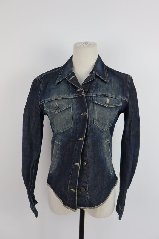 CALVIN KLEIN JEANS GIUBBINO DONNA Tg. S WOMAN CASUAL JACKET COTONE COTTON DENIM