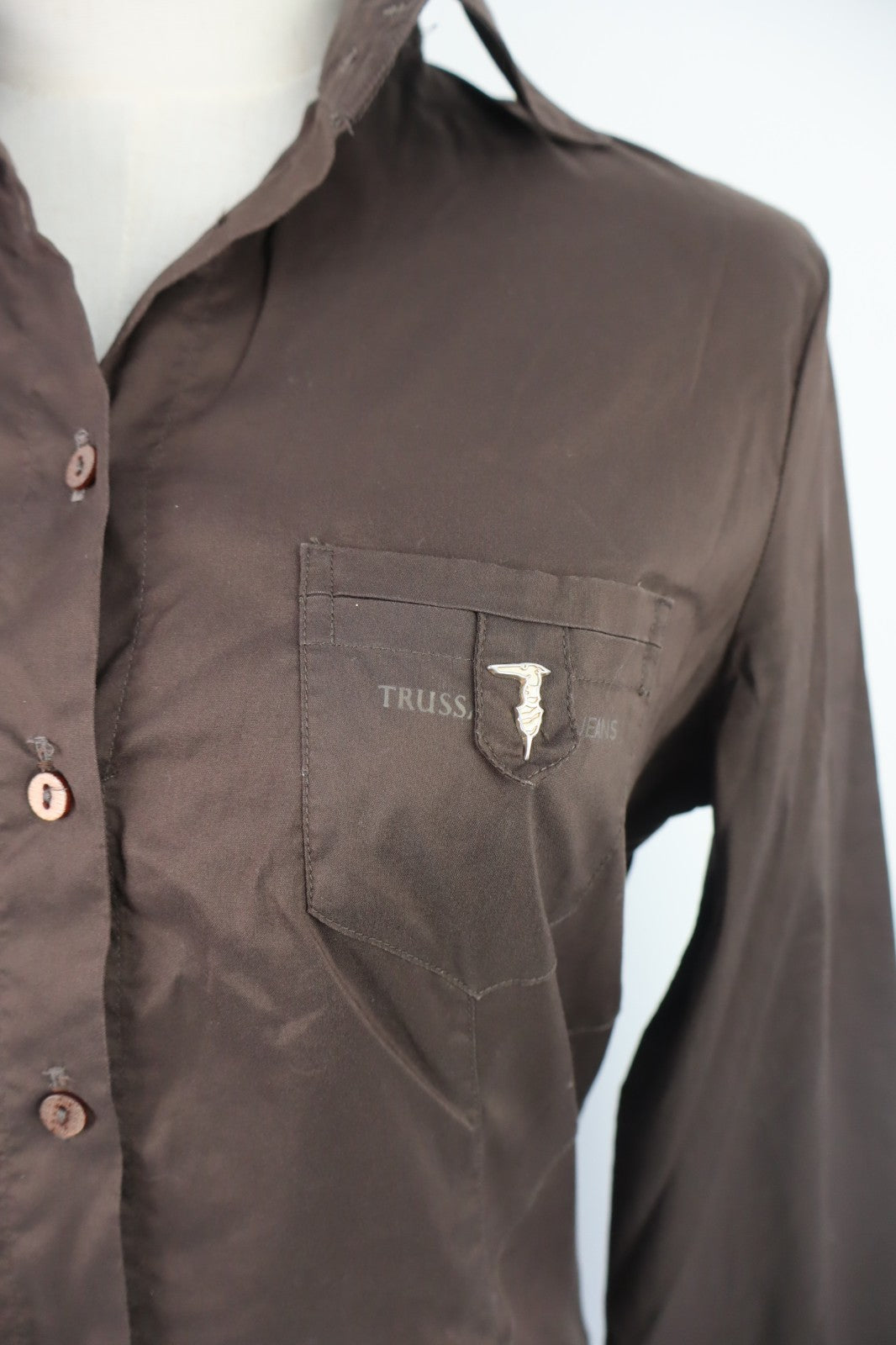 TRUSSARDI JEANS CAMICIA  DONNA TG. M WOMAN SHIRT CASUAL VINTAGE COTONE