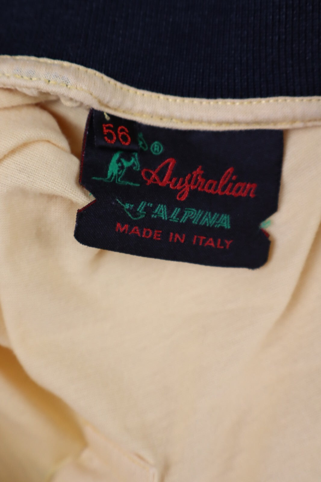 AUSTRALIAN MAGLIA POLO GIALLO SHIRT UOMO TG. 56 MAN CASUAL VINTAGE COTONE