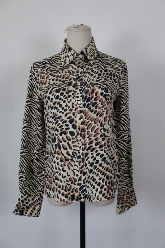 TOMMY HILFIGER CAMICIA DONNA TG. 6  WOMAN SHIRT CASUAL VINTAGE SETA