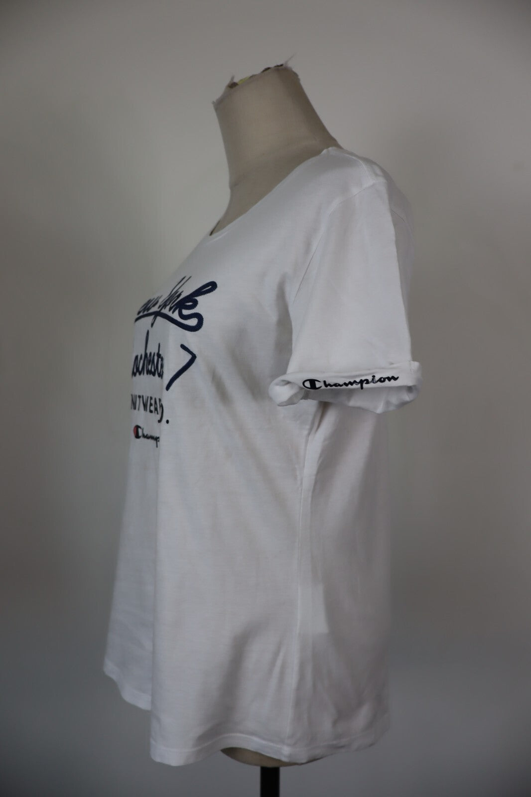 CHAMPION MAGLIA DONNA TG. L WOMAN CASUAL VINTAGE T- SHIRT TOP COTONE