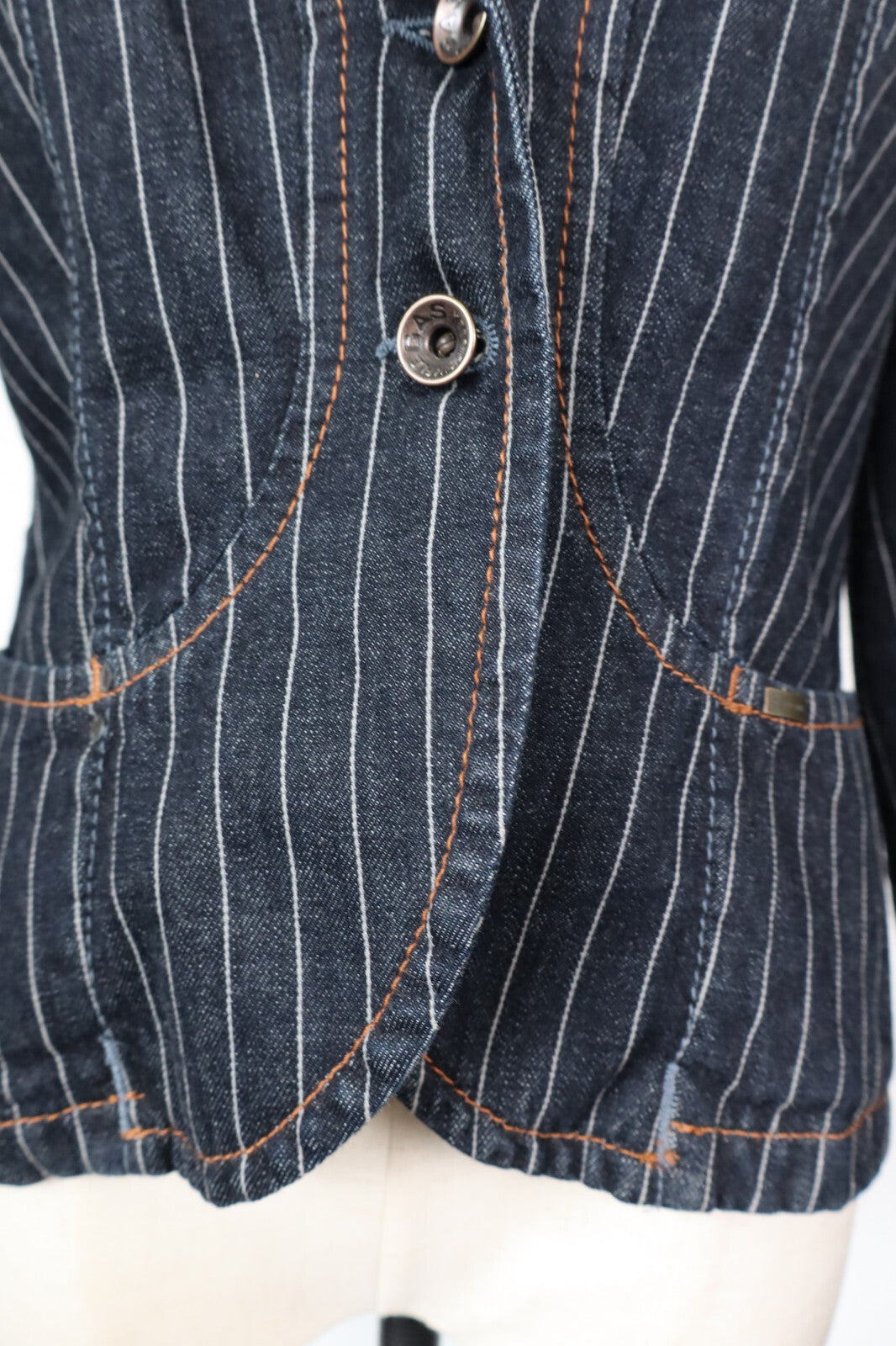 GAS JEANS GIUBBINO DONNA TG 42 MAN GIACCA VINTAGE CLASSIC DENIM GESSATO
