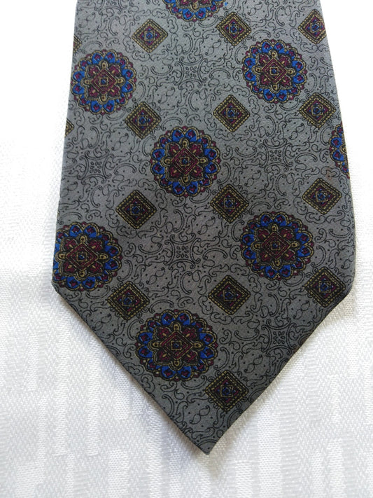 LANVIN PARIS 100% SETA SILK TIE CRAVATTA NECKTIE MADE ITALY VINTAGE CLASSIC