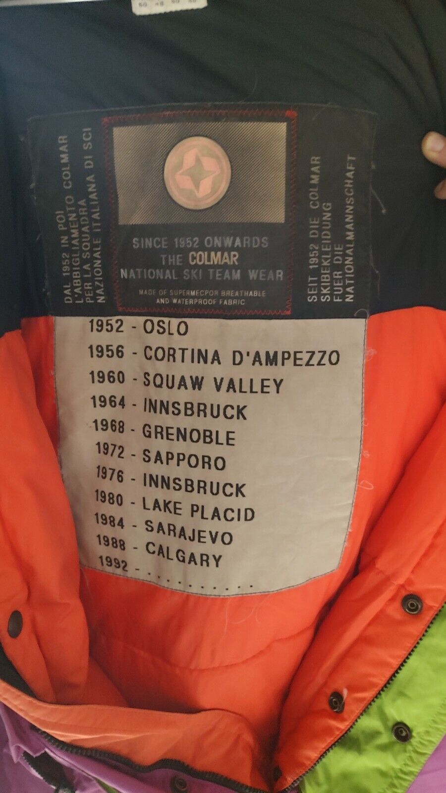 COLMAR GIUBBINO SCI TECNICO PIUMINO UOMO Tg 50 MAN CASUAL DOWN JACKET VINTAGE