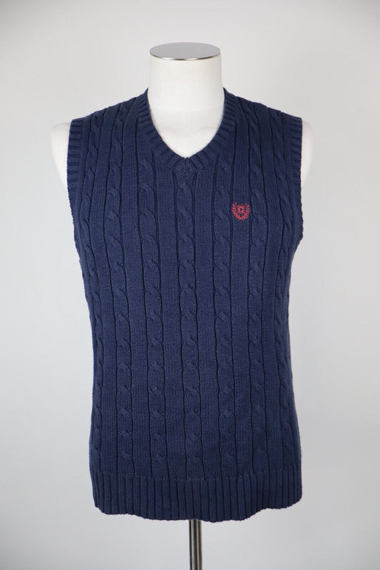 CHAPS MAGLIONE SMANICATO GILET UOMO Tg. XL MAN SWEATER CASUAL VINTAGE COTONE