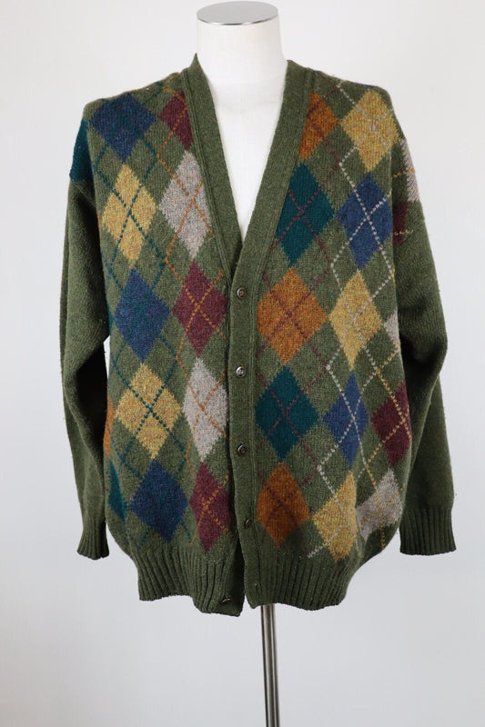 ASCOT LINE SPILLERS CARDIGAN MAGLIONE LANA VINTAGE UOMO TG L MAN SWEATER CASUAL