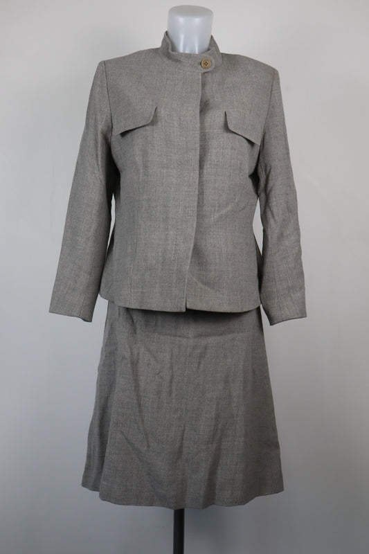 MAX MARA COMPLETO DONNA Tg. 46 GIACCA GONNA DRESS VINTAGE CASUAL SUIT LANA WOOL