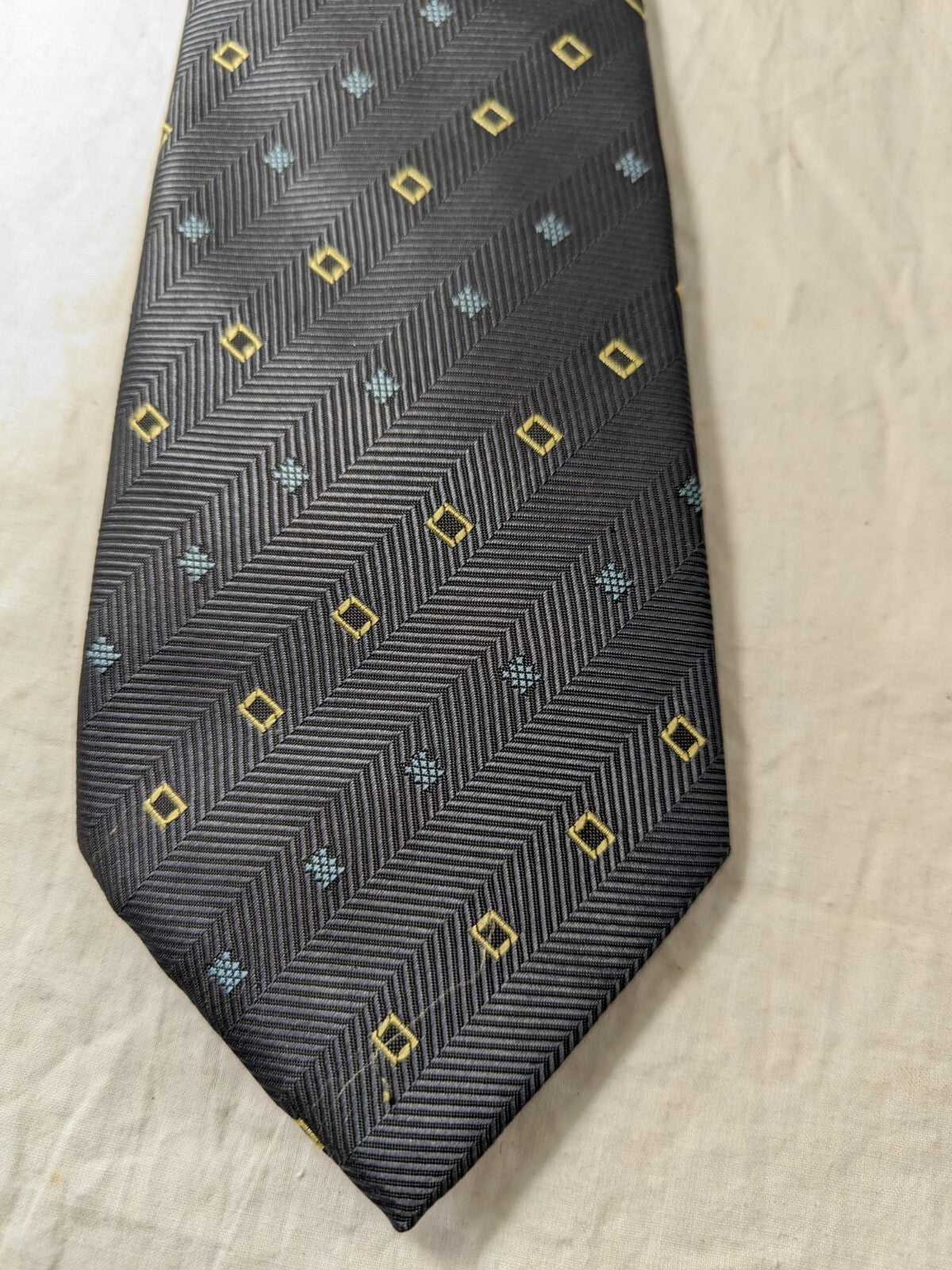 LUCIO LAMBERTI  100%  SILK TIE SETA CRAVATTA SELF TIPPED NECKTIE MADE IN ITALY