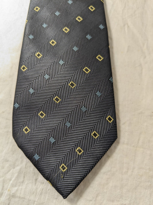 LUCIO LAMBERTI  100%  SILK TIE SETA CRAVATTA SELF TIPPED NECKTIE MADE IN ITALY