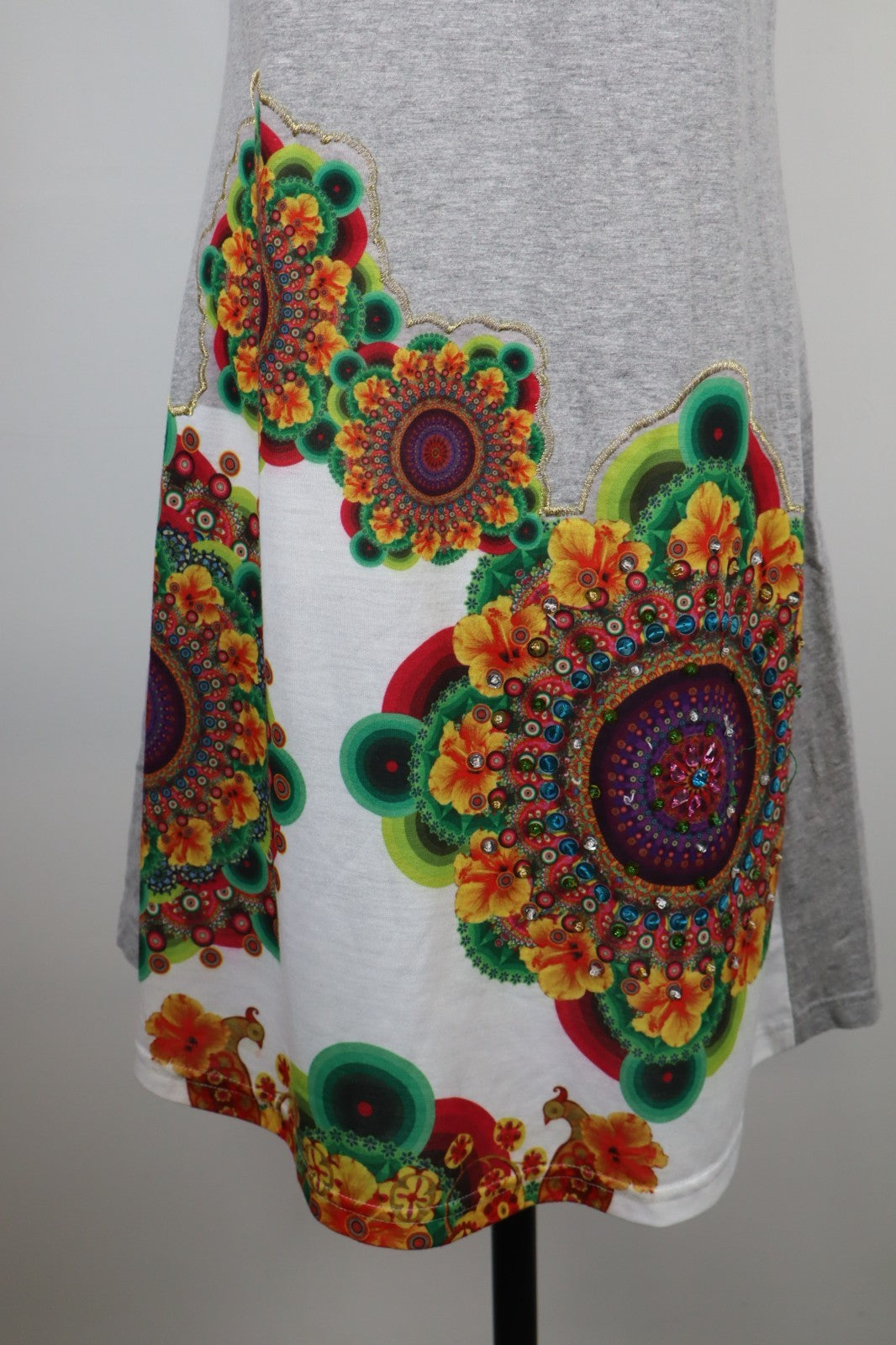 DESIGUAL VESTITO DONNA TG. L WOMAN CASUAL VINTAGE DRESS ABITO COTONE