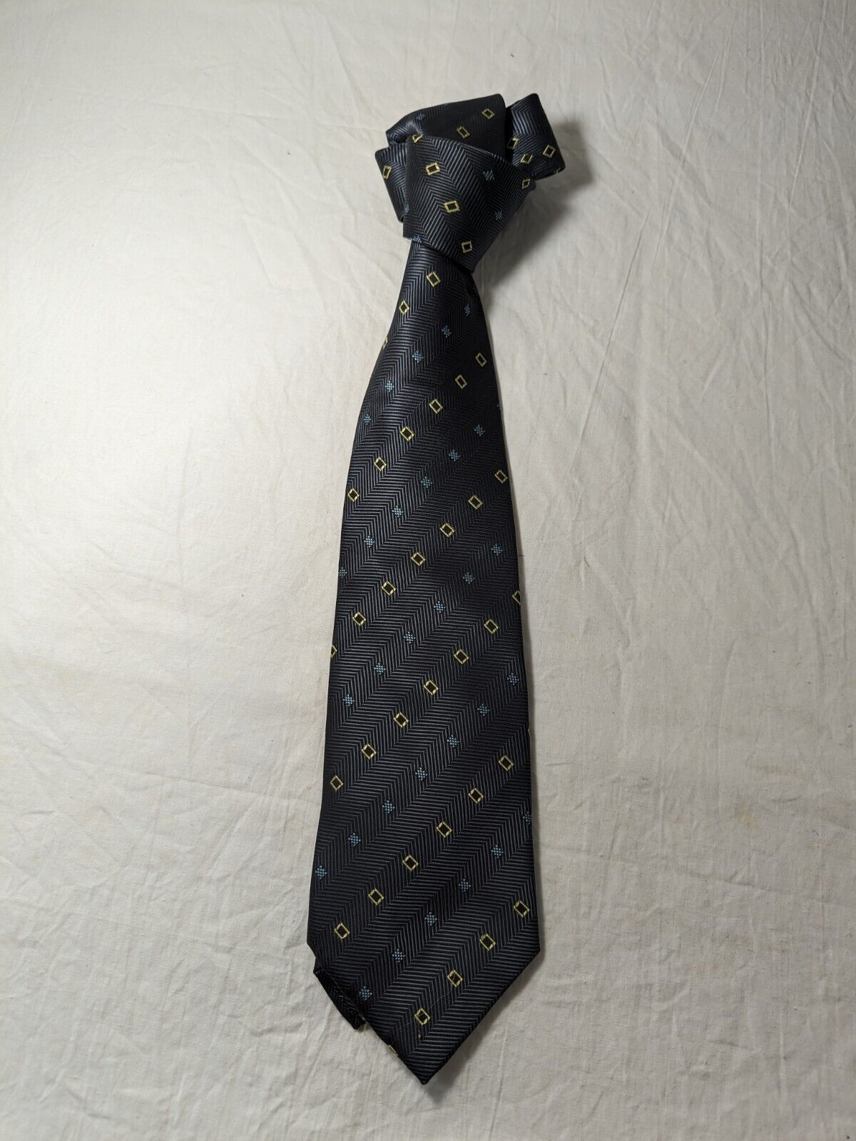 LUCIO LAMBERTI  100%  SILK TIE SETA CRAVATTA SELF TIPPED NECKTIE MADE IN ITALY