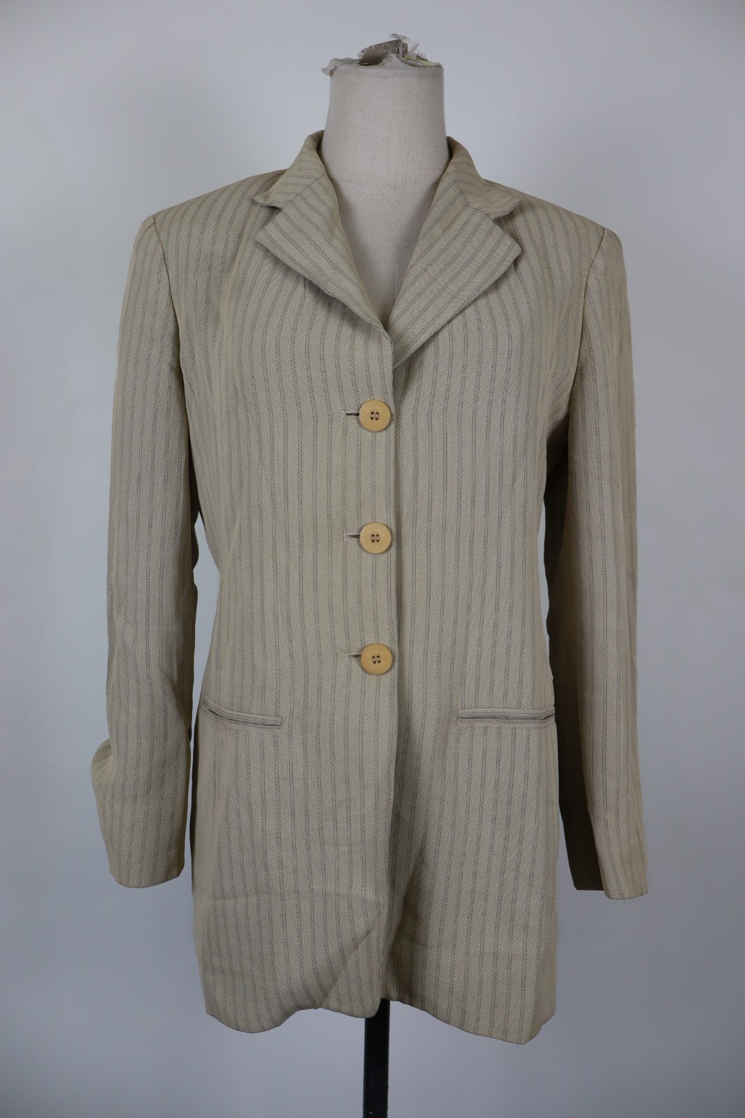 MAX MARA GIACCA BLAZER DONNA Tg 42 WOMAN VINTAGE JACKET COTONE LINO
