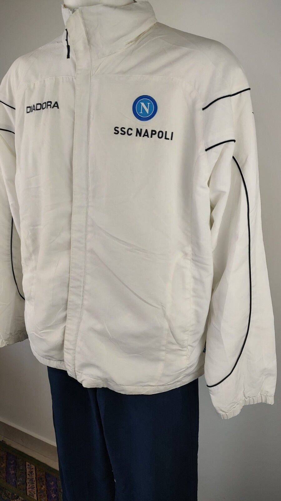 DIADORA NAPOLI TUTA COMPLETO CALCIO GIACCA PANTALONE Tg L JERSEY VINTAGE SPORT