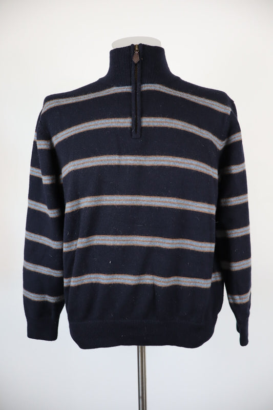 BROOKS BROTHERS 346 MAGLIONE VINTAGE UOMO LANA MERINOS Tg. L MAN SWEATER CASUAL