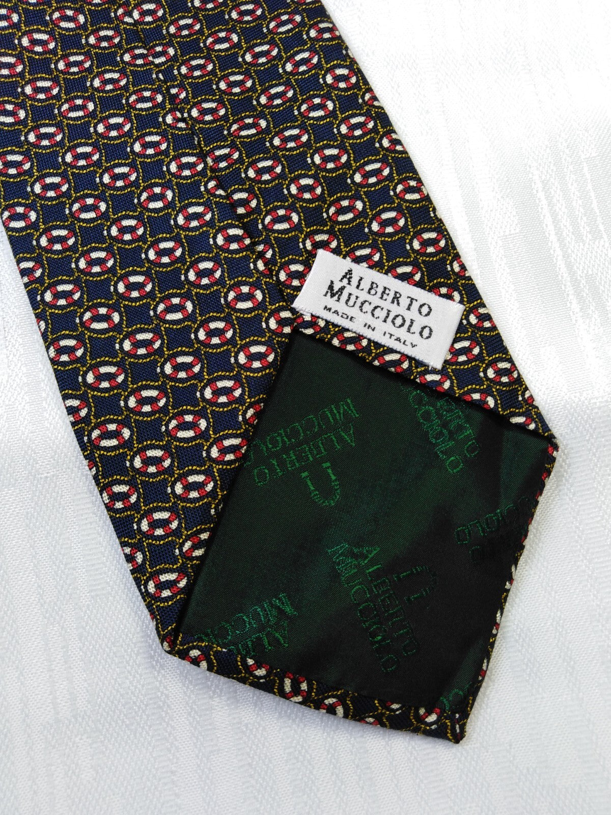 ALBERTO MUCCIOLO 100% SETA SILK TIE CRAVATTA NECKTIE ITALY VINTAGE