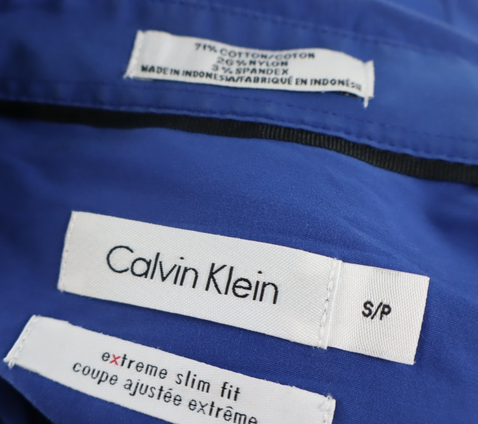 CALVIN KLEIN CAMICIA UOMO S SLIM MAN CASUAL VINTAGE SHIRT COTONE COTTON TASCHE