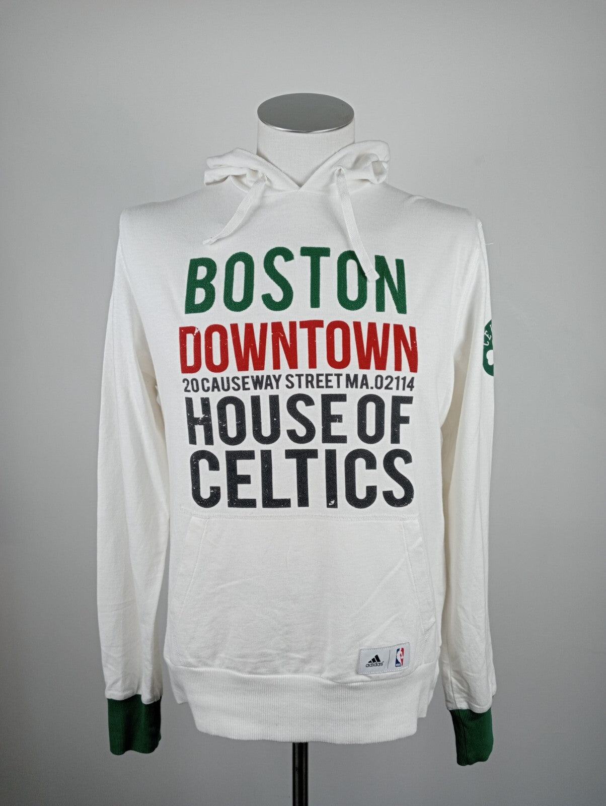 ADIDAS NBA FELPA BOSTON CELTICS BASKET CAPPUCCIO UOMO S MAN SPORT  SWEATSHIRT