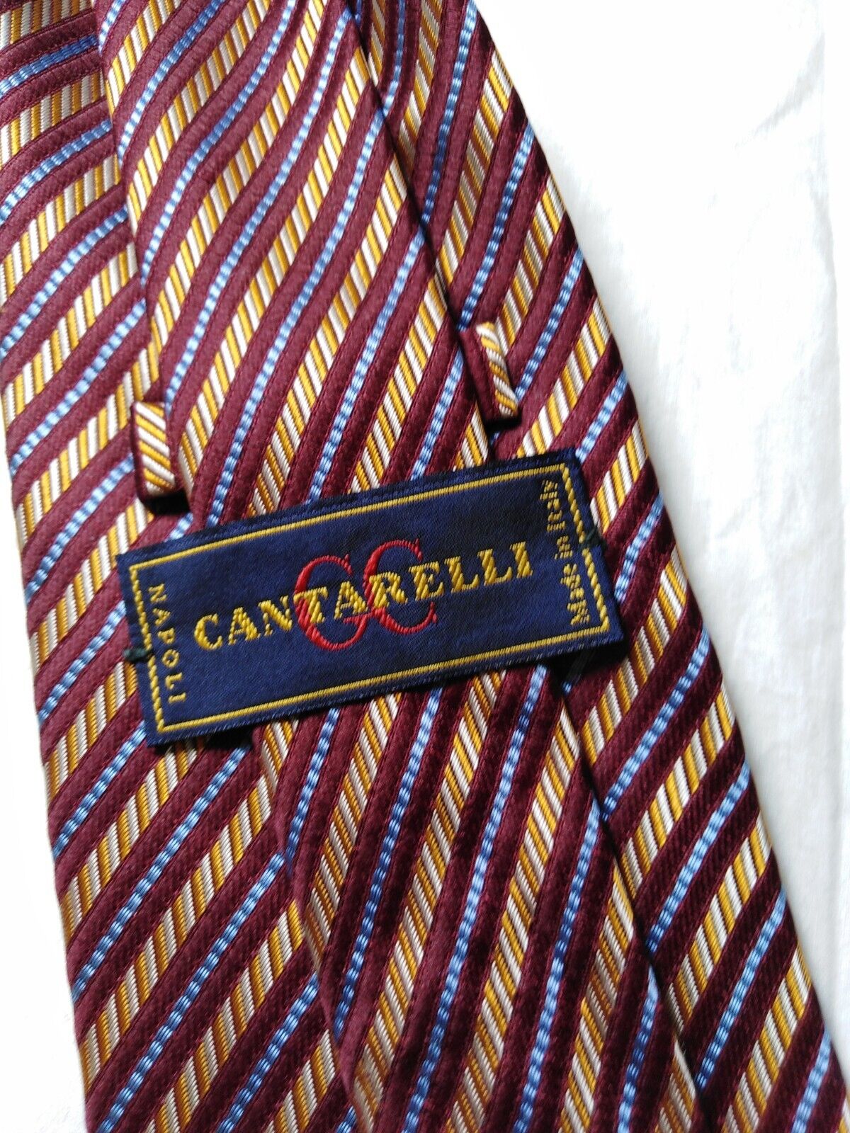 CANTARELLI  SILK TIE SETA CRAVATTA SELF TIPPED NECKTIE MADE IN ITALY