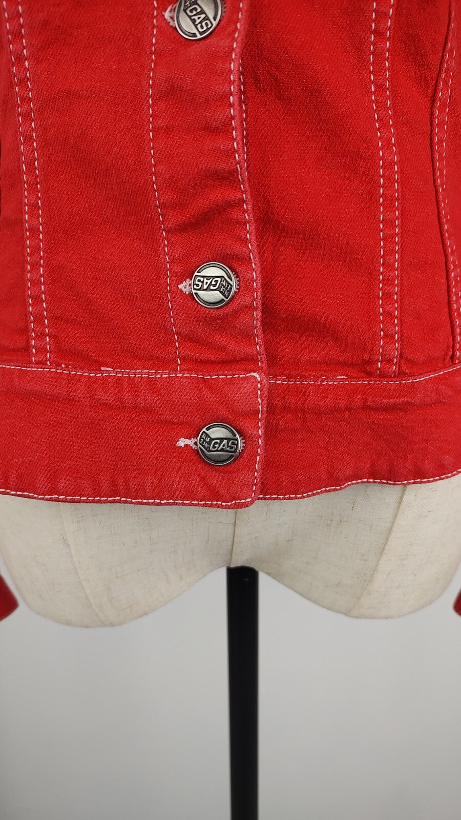 GAS GIUBBINO JEANS DENIM DONNA Tg S WOMAN CASUAL VINTAGE JACKET