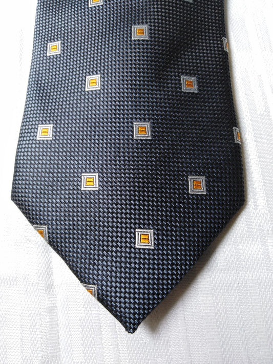 LUCIO LAMBERTI 100%  SILK TIE SETA CRAVATTA SELF TIPPED NECKTIE MADE ITALY
