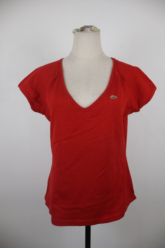 LACOSTE MAGLIA DONNA TG. 44 WOMAN CASUAL VINTAGE TANK TOP T-SHIRT MANICA CORTA