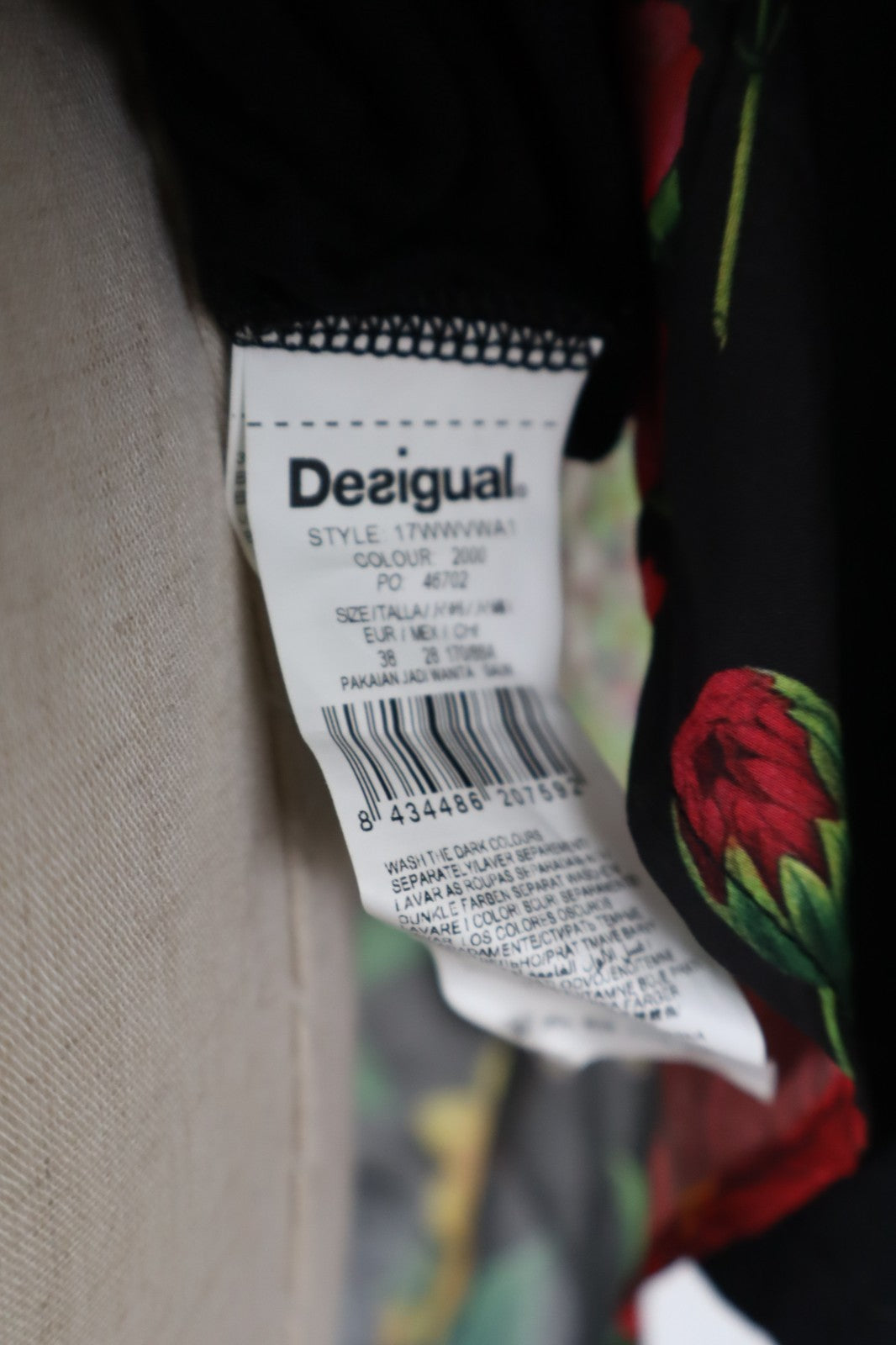 DESIGUAL VESTITO ABITO DONNA TG. 38 WOMAN CASUAL VINTAGE DRESS VELATO
