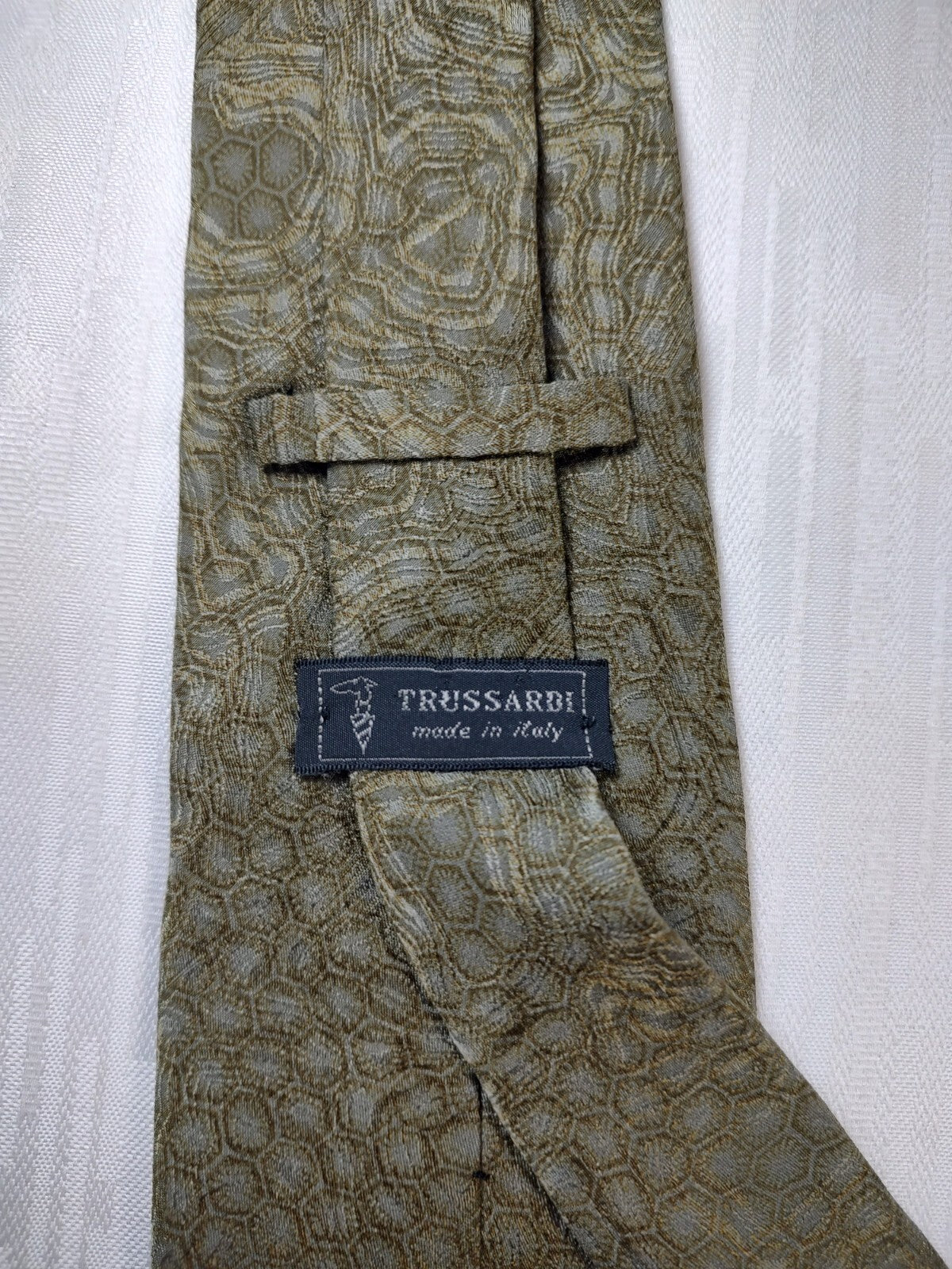 TRUSSARDI 100% SILK TIE SETA CRAVATTA NECKTIE MADE IN ITALY CLASSIC