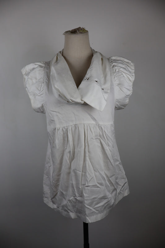 LIU JO MAGLIA DONNA TG. 42 WOMAN CASUAL VINTAGE T-SHIRT TOP COTONE BIANCO