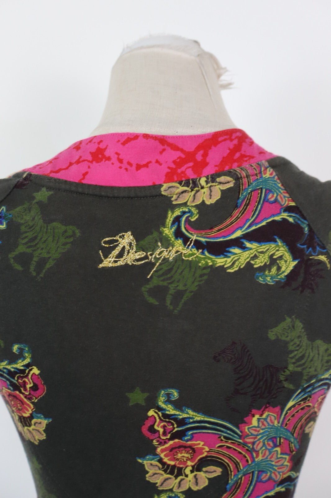 DESIGUAL VESTITO DONNA TG. S WOMAN CASUAL VINTAGE DRESS ITALIA COTONE