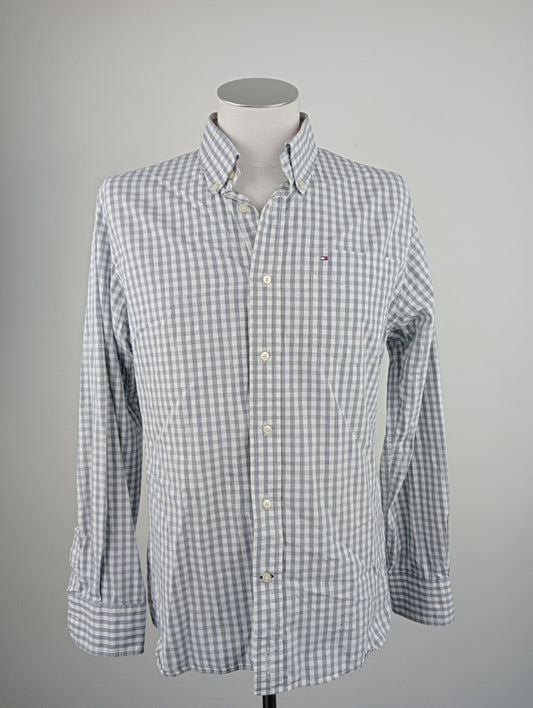 TOMMY HILFIGER CAMICIA UOMO COTONE L 16 1/2  MAN CASUAL VINTAGE SHIRT ITALY