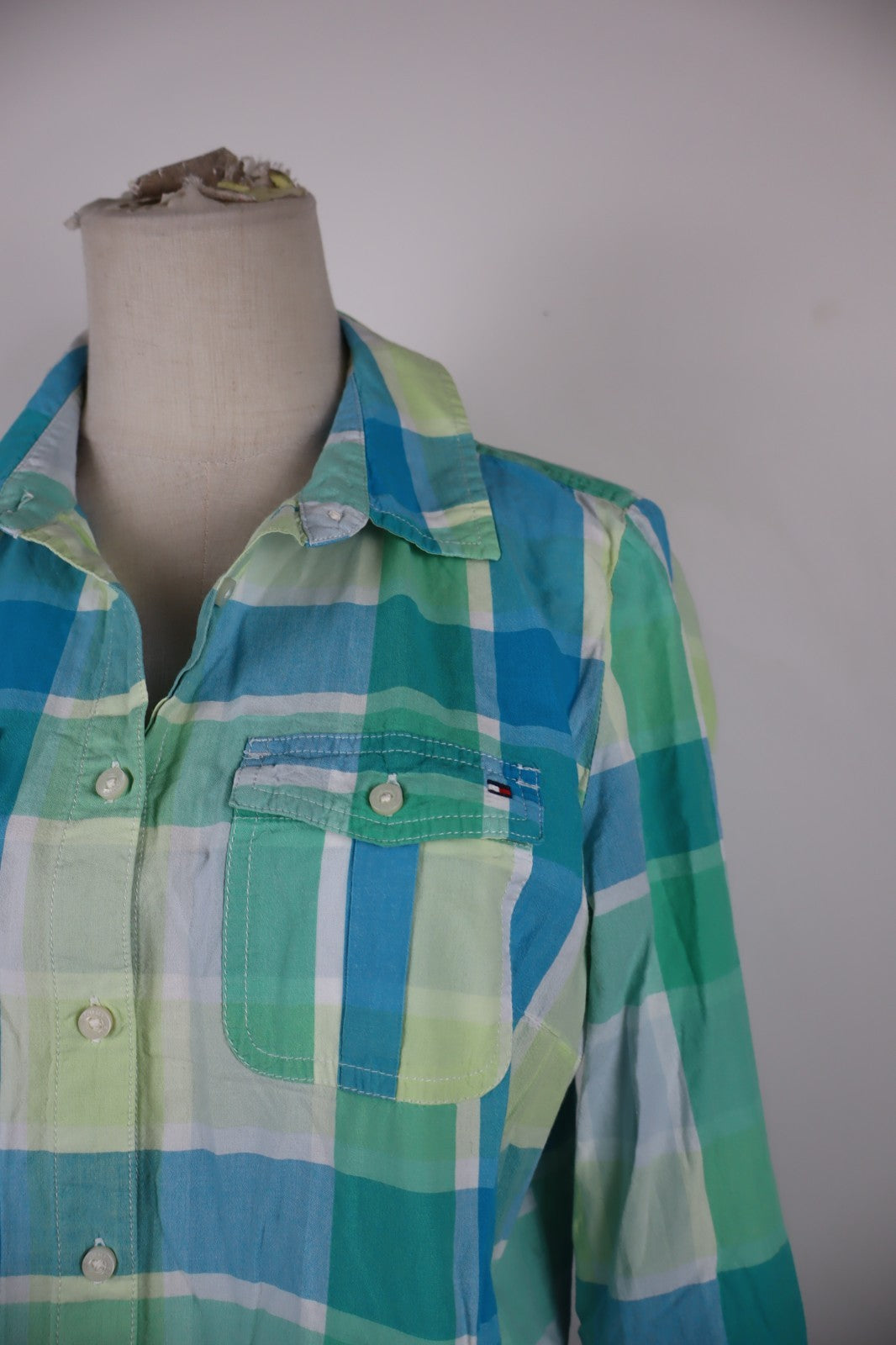 TOMMY HILFIGER CAMICIA DONNA COTONE TG. L WOMAN COTTON SHIRT CASUAL VINTAGE