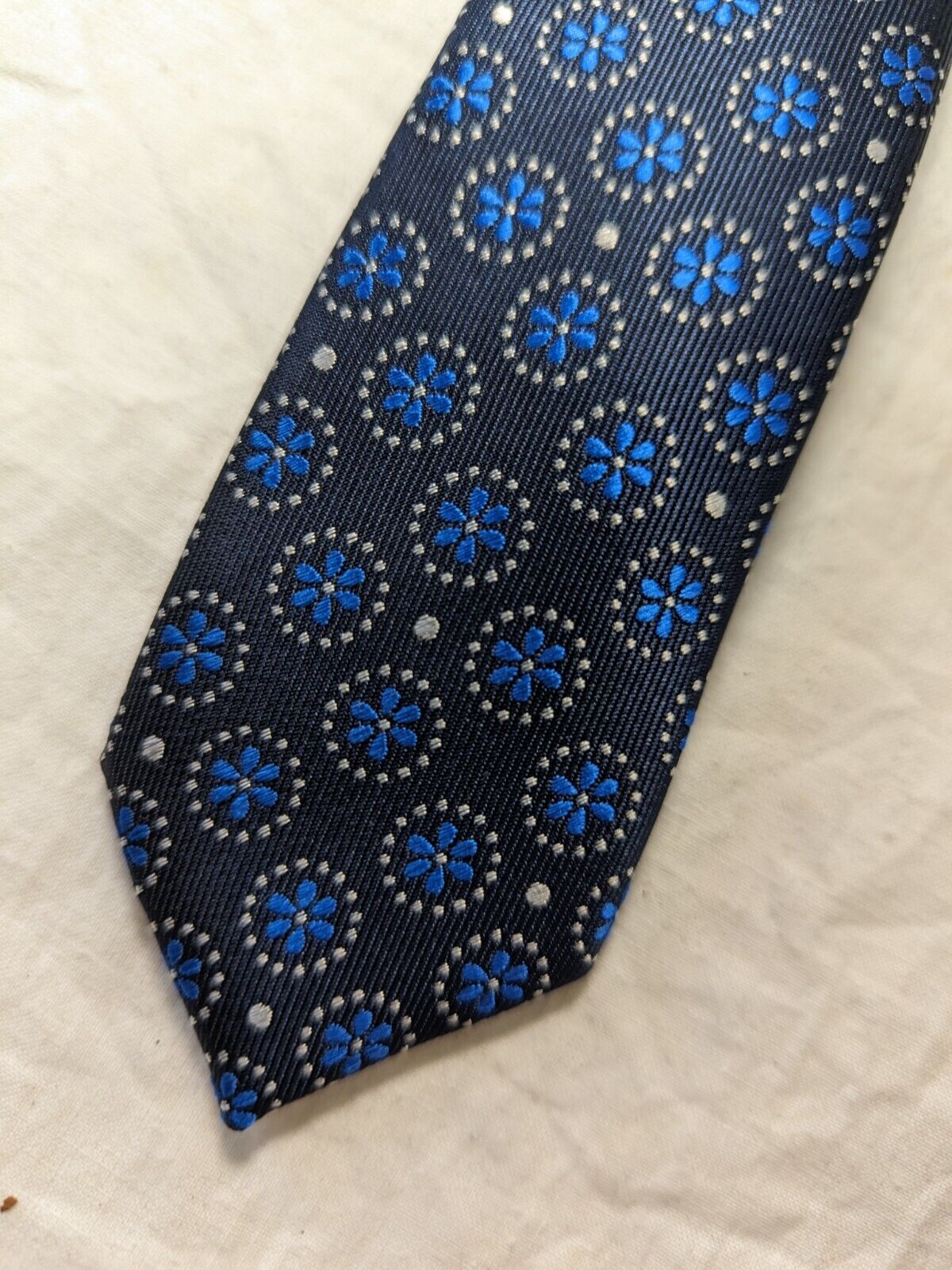 ZARLINI  100%  SILK TIE SETA CRAVATTA SELF TIPPED NECKTIE MADE IN ITALY