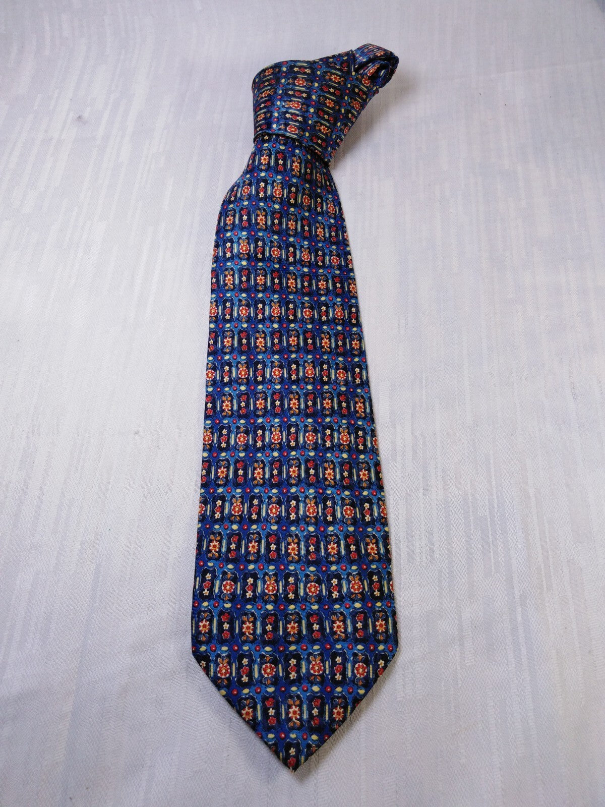 ETON BLUES 100%  SILK TIE SETA CRAVATTA NECKTIE MADE IN ITALY