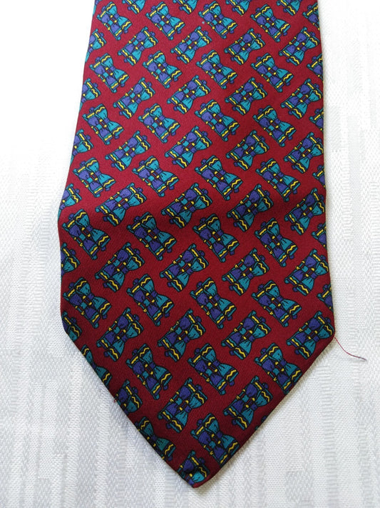 BARTON 100% SILK TIE SETA CRAVATTA NECKTIE ITALY VINTAGE CLASSIC