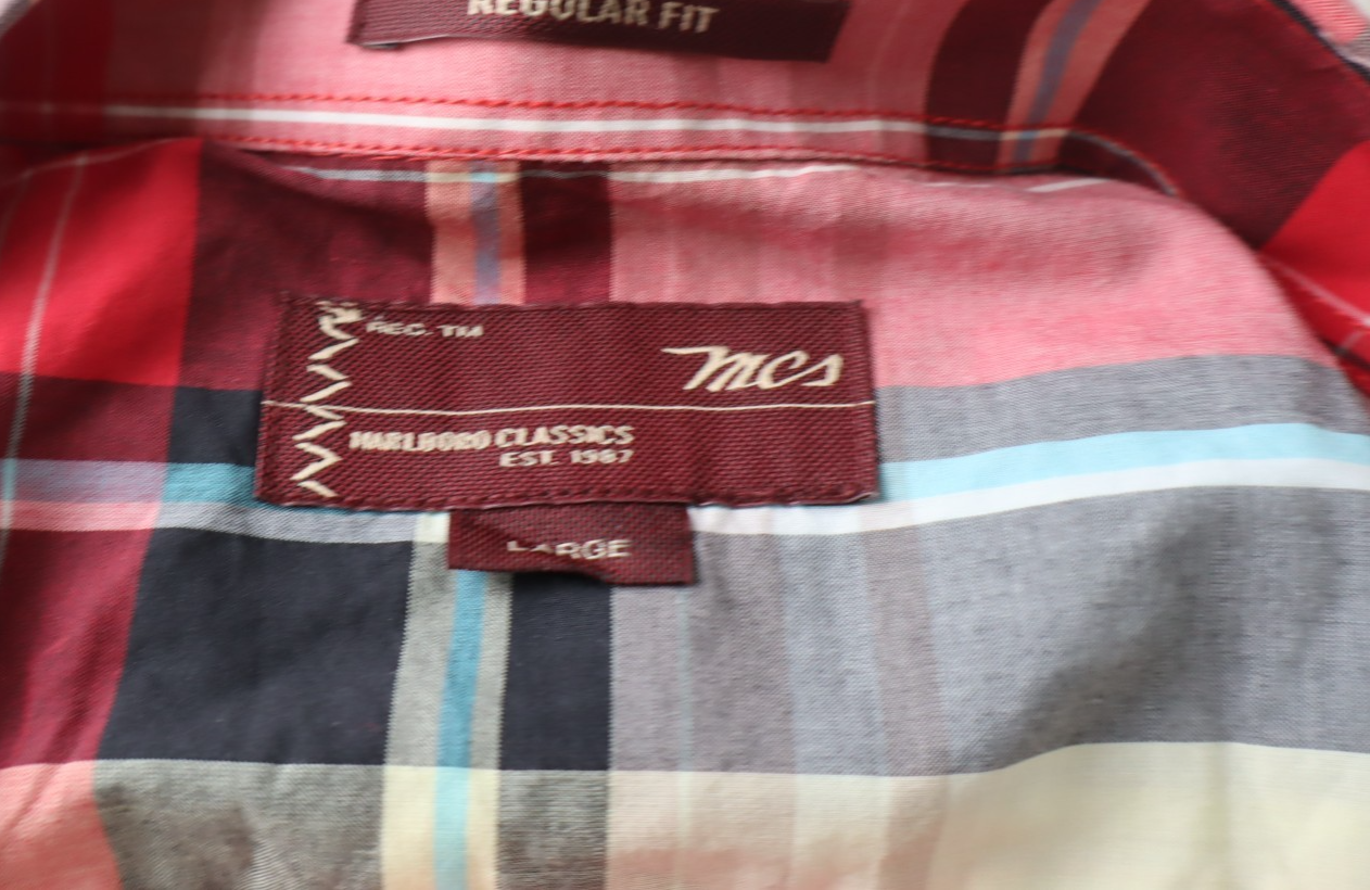 MARLBORO CLASSIC CAMICIA UOMO COTONE TG. L  MAN CASUAL VINTAGE SHIRT TASCA