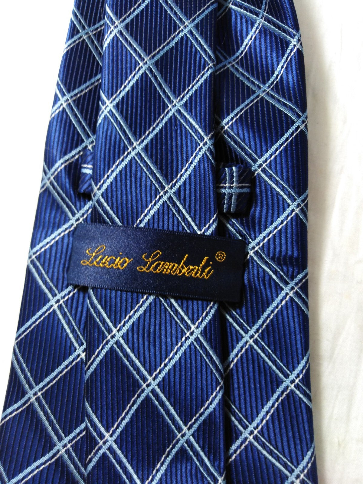 LUCIO LAMBERTI  100%  SILK TIE SETA CRAVATTA SELF TIPPED NECKTIE MADE IN ITALY