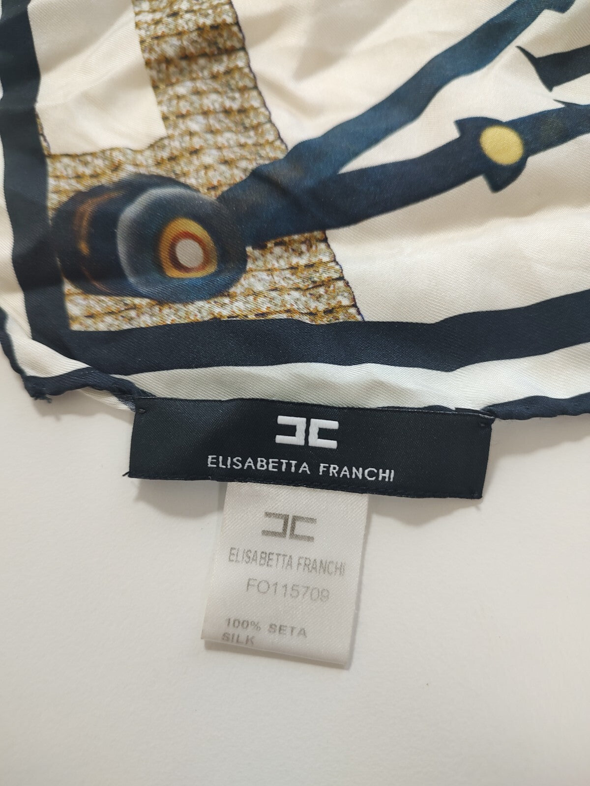 ELISABETTA FRANCHI FOULARD 100% SILK SETA SCARVES SCARF SQUARE MADE IN ITALY