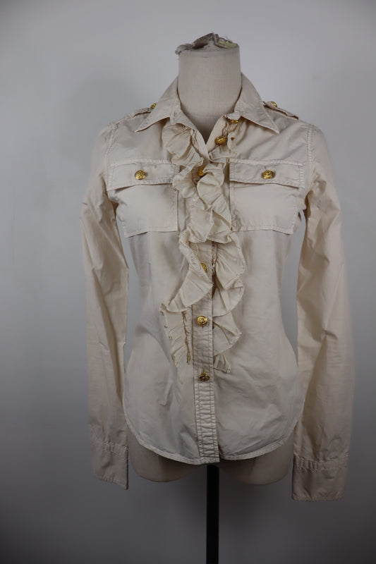 RALPH LAUREN CAMICIA DONNA TG. S WOMAN SHIRT CASUAL VINTAGE COTONE COTTON LOGO