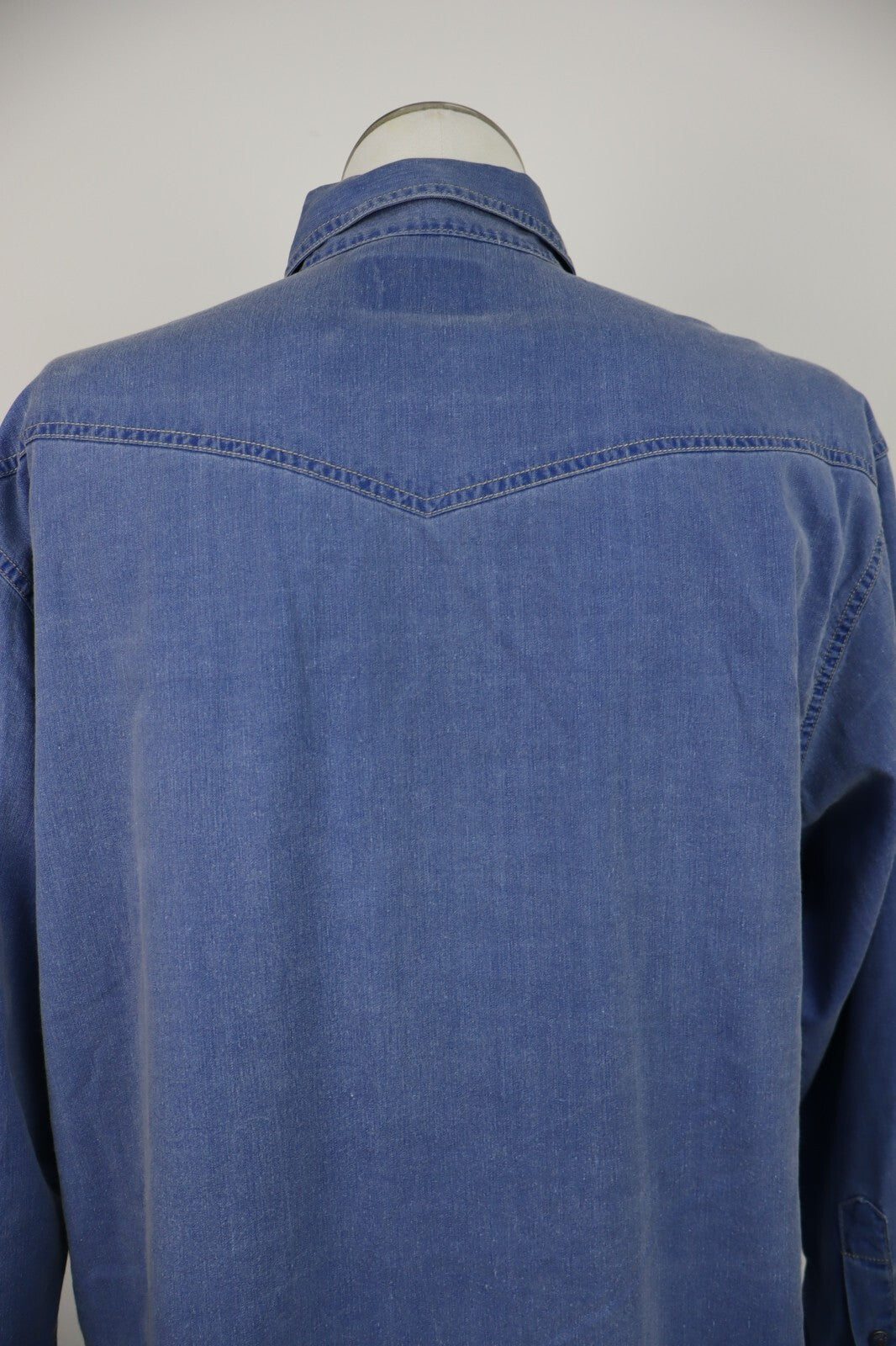 WRANGLER CAMICIA UOMO COTONE DENIM TG. L MAN CASUAL VINTAGE SHIRT ITALY