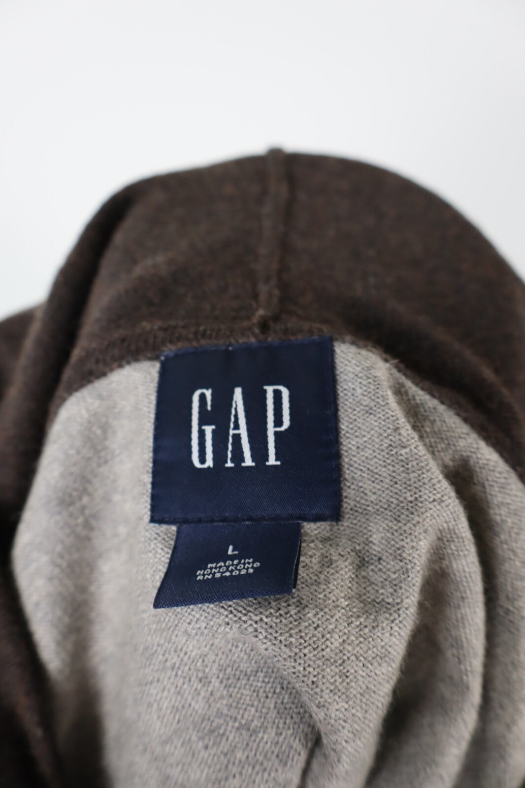 GAP MAGLIONE CON ZIP FELPA VINTAGE UOMO Tg. L MAN SWEATER CASUAL LANA WOOL