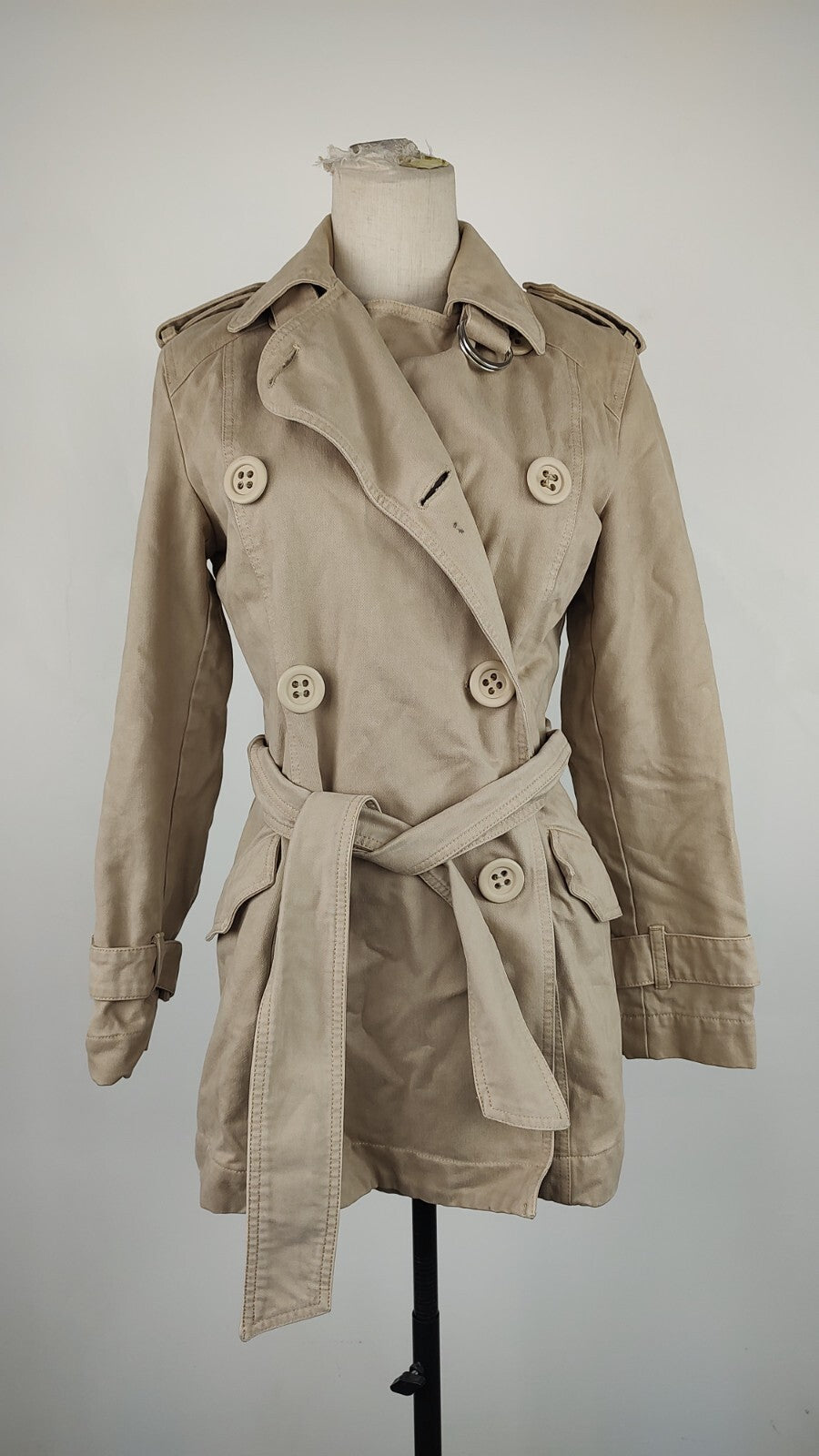 MAX & CO CAPPOTTO TRENCH DONNA Tg 38 WOMAN COTONE COAT VINTAGE CASUAL MADE ITALY