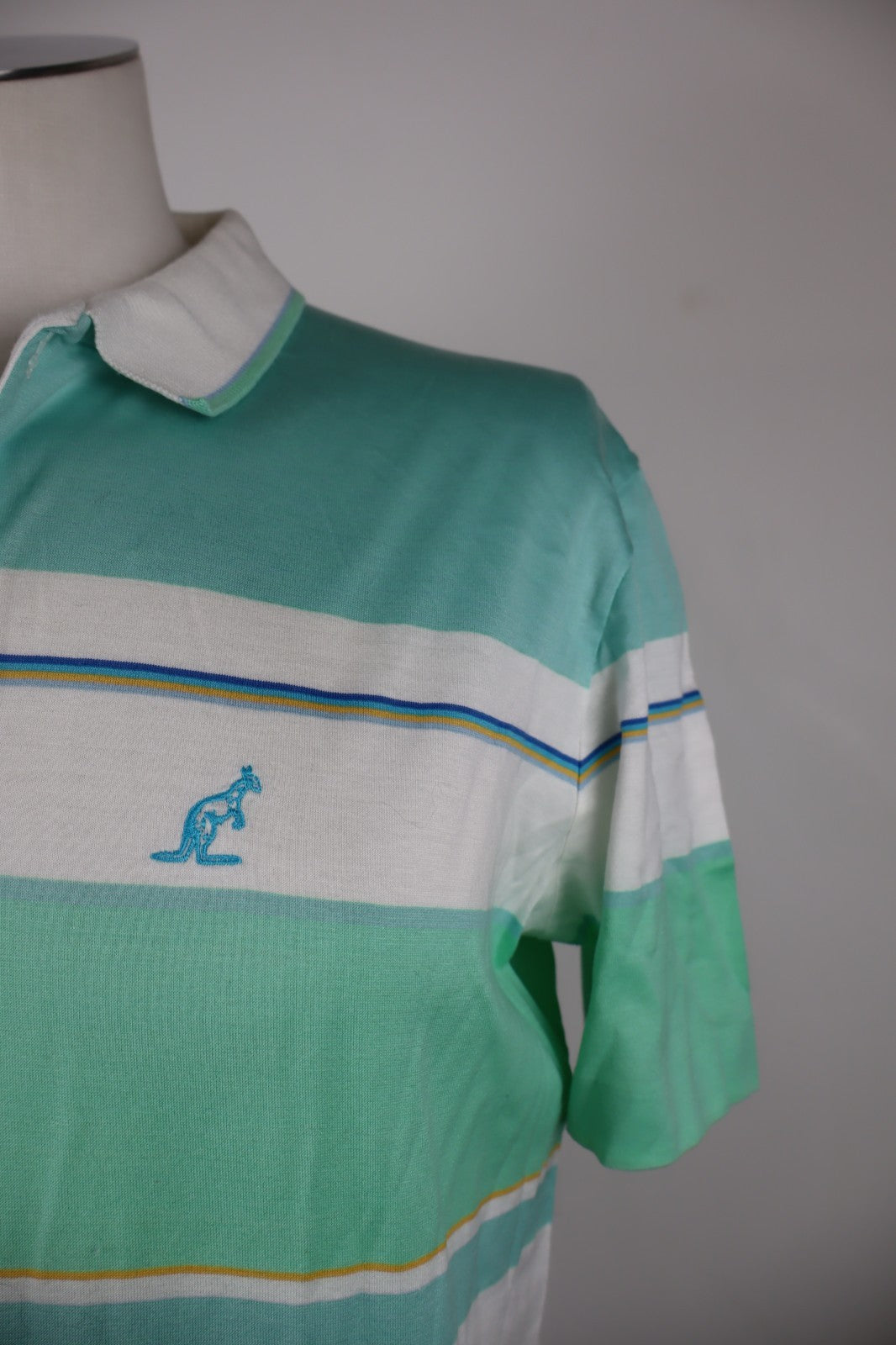 AUSTRALIAN POLO UOMO MAN COTONE TG. 50 T-SHIRT CASUAL VINTAGE COTONE LOGO RIGHE