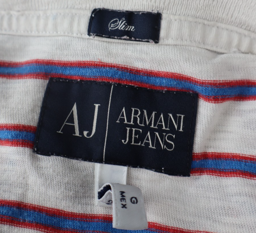 AJ ARMANI JEANS MAGLIA COTONE UOMO TG. L SLIM MAN COTTON SHIRT CASUAL VINTAGE