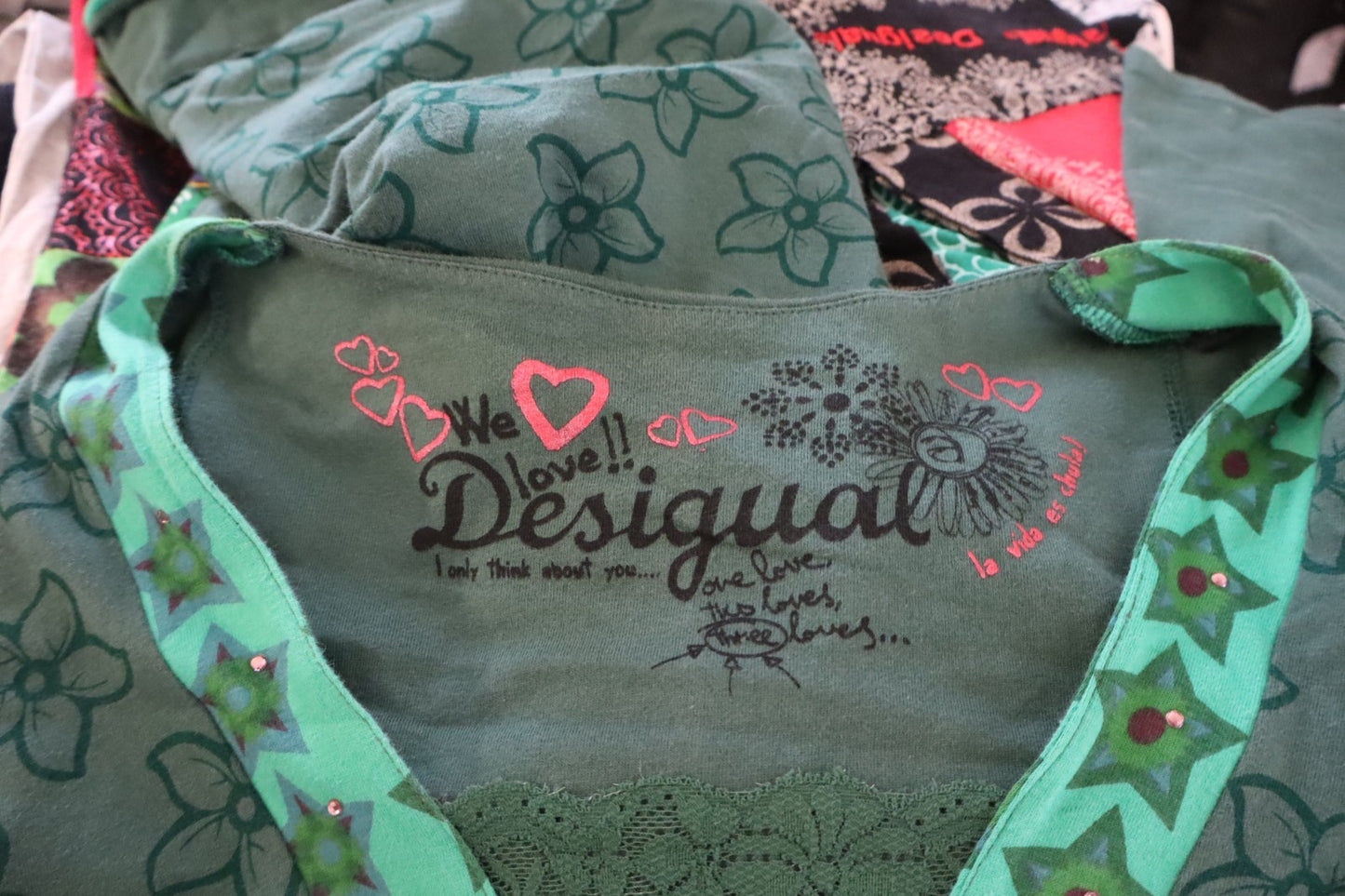 DESIGUAL  VESTITO ABITO DONNA 44 WOMAN CASUAL VINTAGE DRESS MANICA LUNGA LOGO