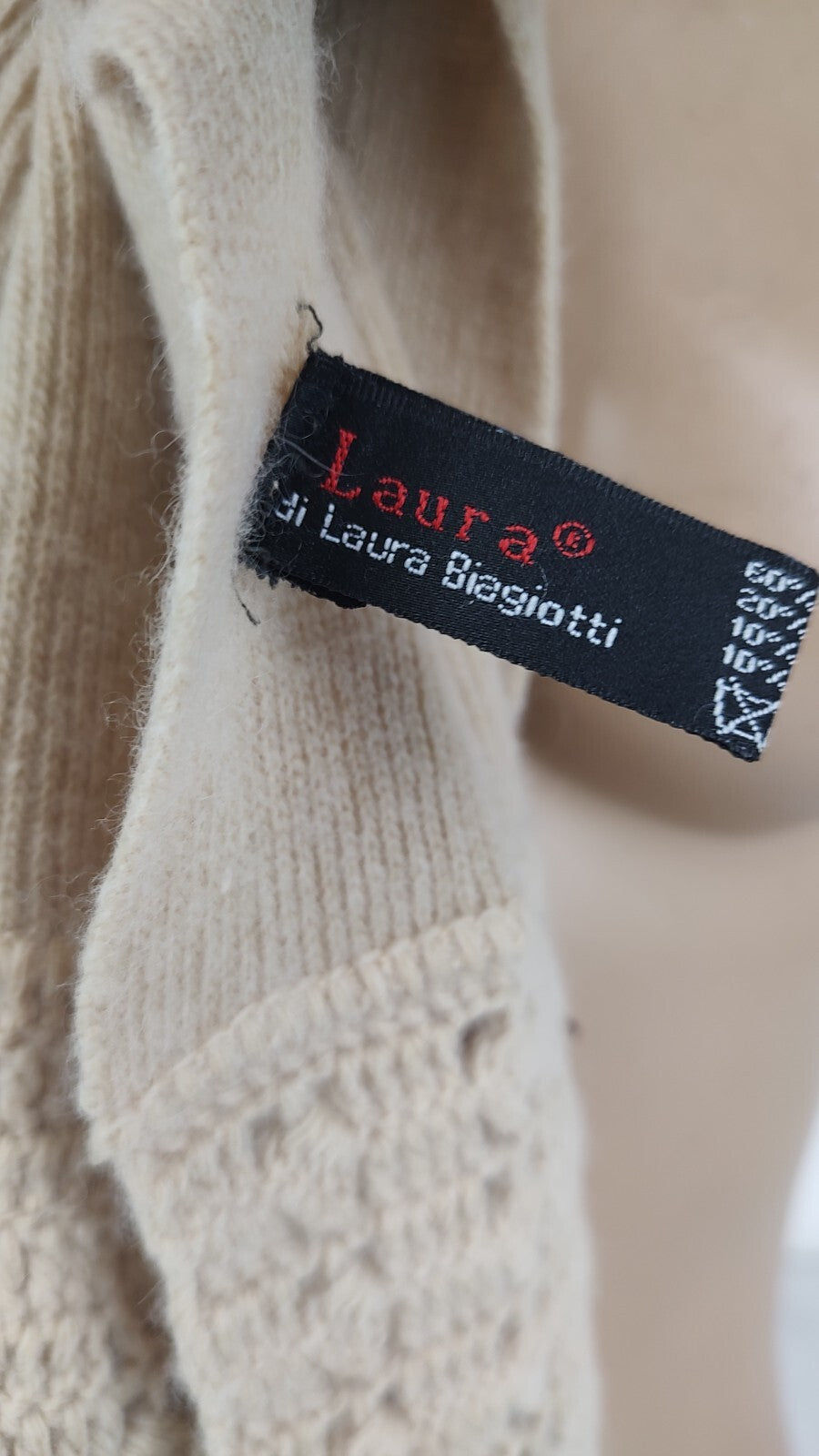 LAURA BIAGIOTTI SCIARPA CASHMERE UOMO DONNA WOMAN MAN VINTAGE CASUAL SCARF