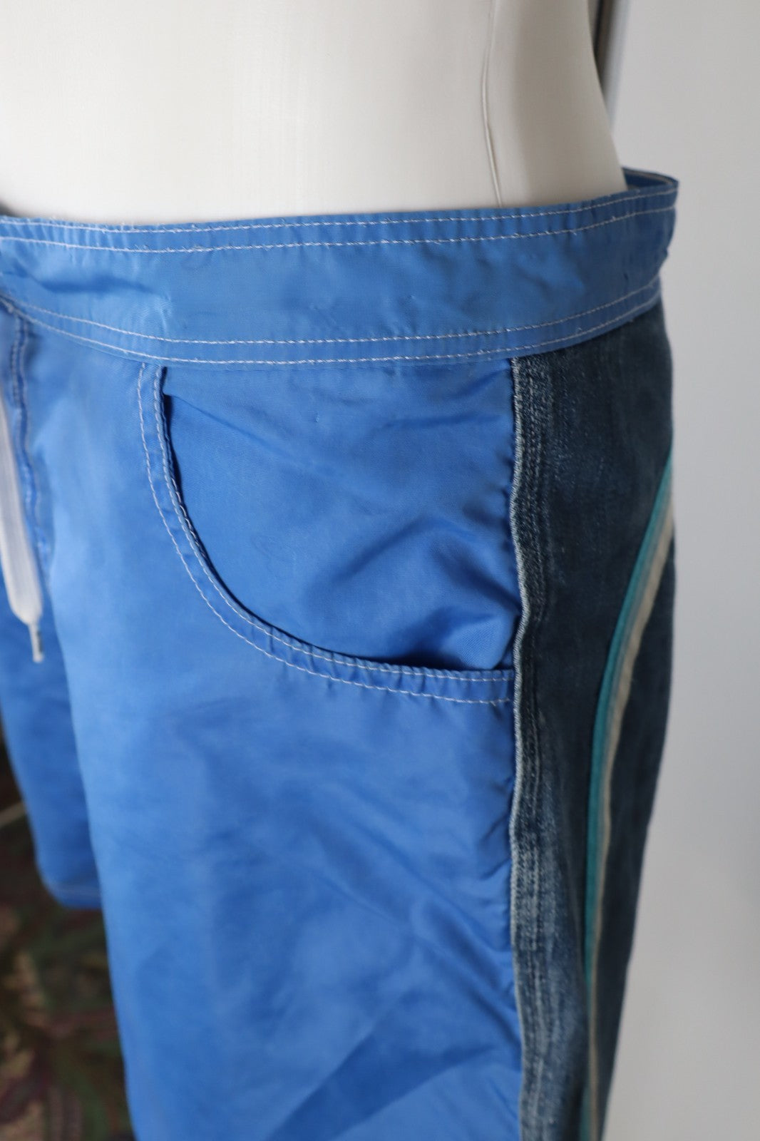 SUNDEK COSTUME PANTALONCINO MARE UOMO TG 32 MAN SWIMSUIT VINTAGE CASUAL DENIM